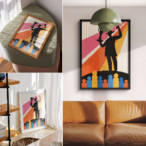 Retro poszter Ilustrace vítězství