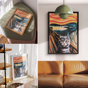 Retro poszter Výkřik a kočka