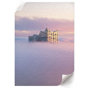 Vintage poszter Budování v oblacích