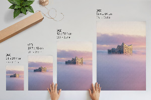 Vintage poszter Budování v oblacích