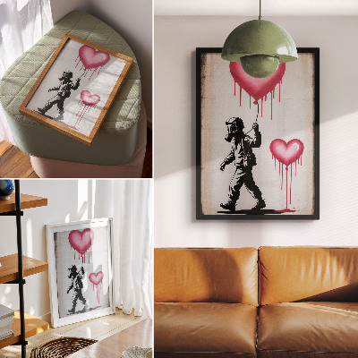 Vintage poszter Graffiti srdce