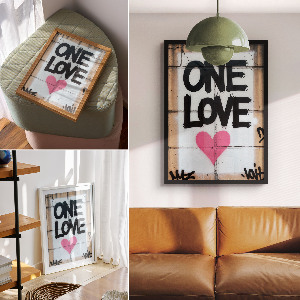 Retro plakát Láska graffiti