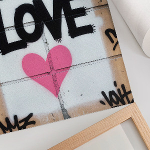 Retro plakát Láska graffiti
