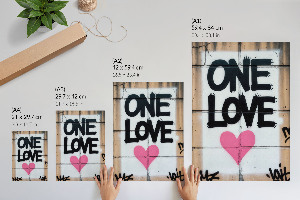 Retro plakát Láska graffiti