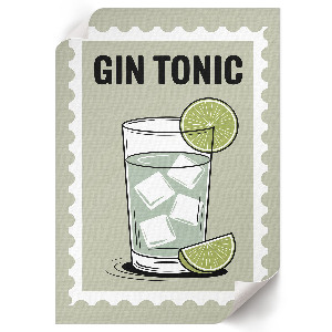 Vintage poszter Gin s tonikem