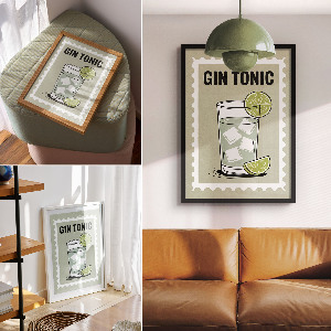 Vintage poszter Gin s tonikem