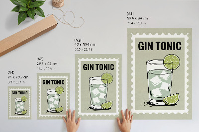 Vintage poszter Gin s tonikem