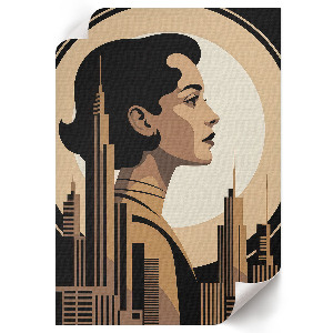 Poszter, art deco stílusú portré