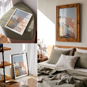 Vintage poszter Pastelové budovy