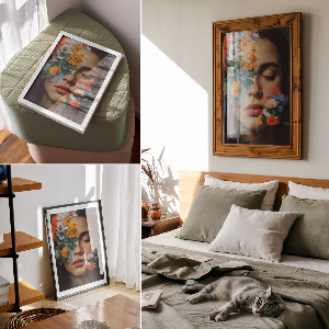 Retro poszter Květinový portrét