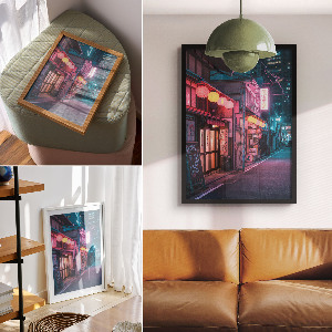 Retro plakát Noční město