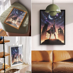 Retro poszter Superhrdina v noci