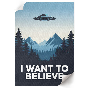 Vintage poszter Plakát s UFO