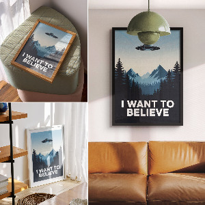 Vintage poszter Plakát s UFO