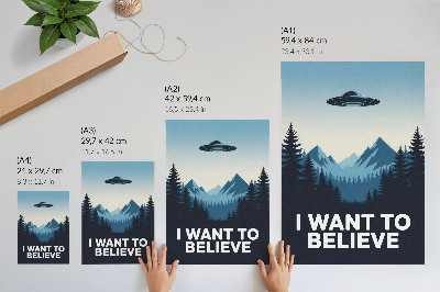 Vintage poszter Plakát s UFO