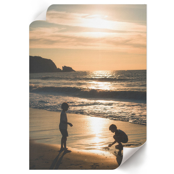 Retro plakát Děti na pláži