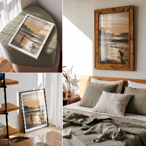 Retro plakát Děti na pláži