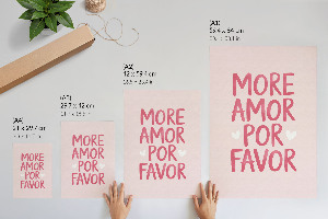 Retro plakát Láska textu