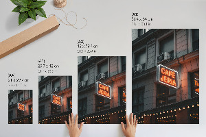 Vintage poszter Neonová kavárna