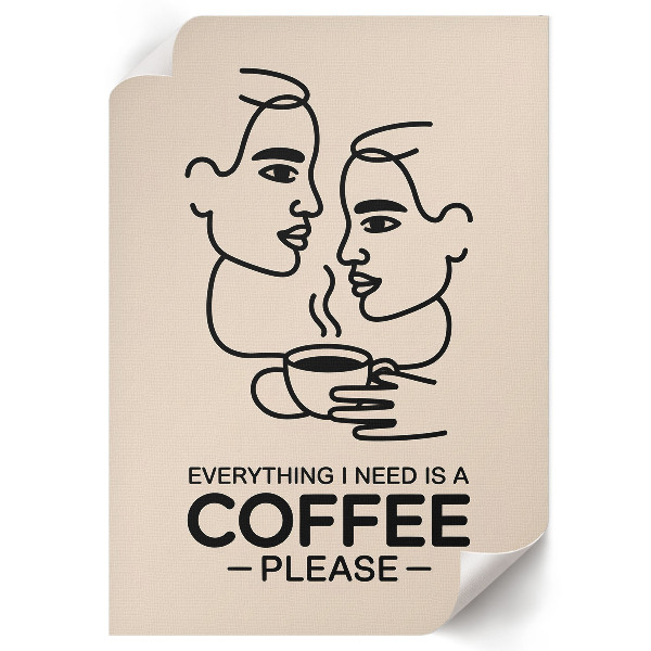 Vintage poszter Line art káva