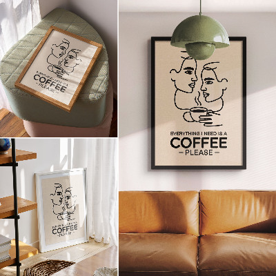 Vintage poszter Line art káva