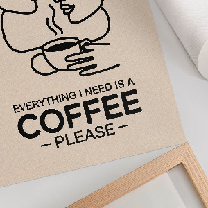 Vintage poszter Line art káva