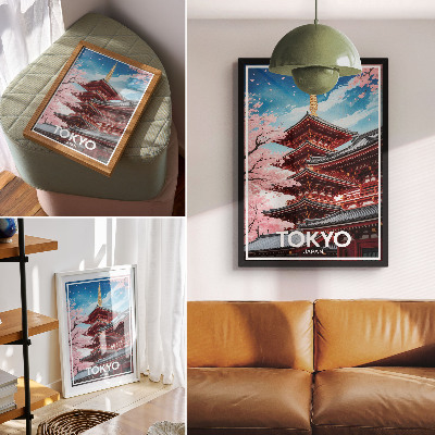 Retro plakát Tokio, Japonsko