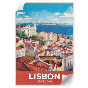 Vintage poszter Lisszabonról, Portugália