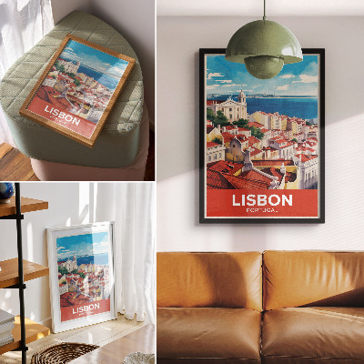Vintage poszter Lisabon Portugalsko