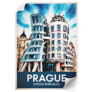 Retro poszter, Architektura Praha motívummal