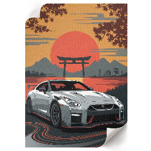 Retro poszter az autóról, Japán hangulatban