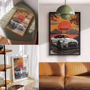 Retro poszter Auto Japonsko