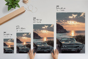 Retro plakát Západ a auto