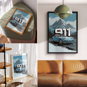 Vintage poszter Jízda na horách