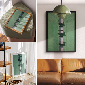 Vintage poszter Zelená fasáda