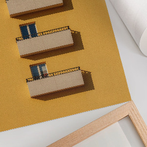 Retro poszter Žlutá architektura