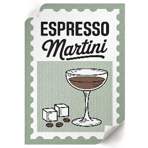 Retro poszter, Espresso martini motívummal
