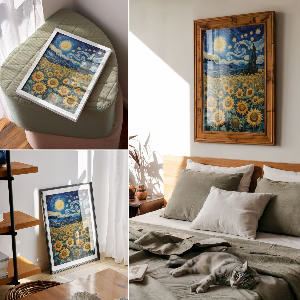 Vintage poszter Hvězdy a slunečnice