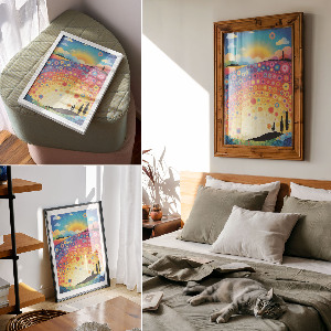 Retro poszter Duhové vzory