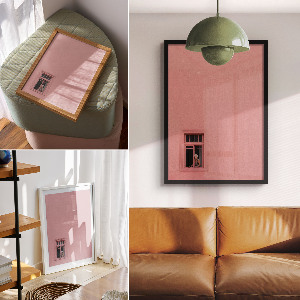 Retro plakát Růžové okno