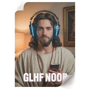 Retro poszter Ježíš, hráč