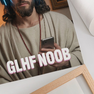 Retro poszter Ježíš, hráč