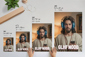 Retro poszter Ježíš, hráč