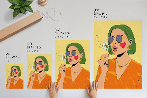 Retro plakát Barevný portrét