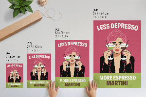 Vintage poszter Koktejlový pop-art