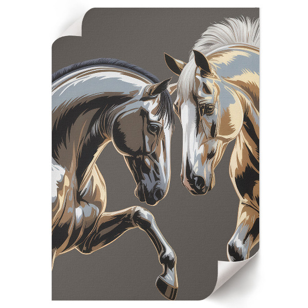 Retro poszter Dva koně