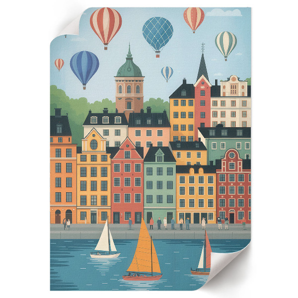 Retro plakát Městská scéna