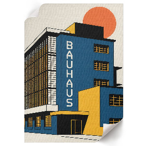 Vintage poszter a Bauhaus építészetéről