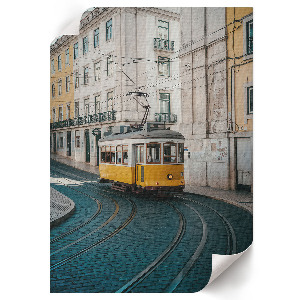 Retro poszter a Městská tramvaj témájával