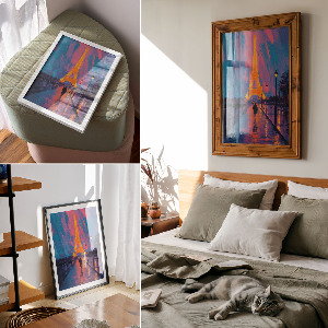 Retro poszter Noční panorama